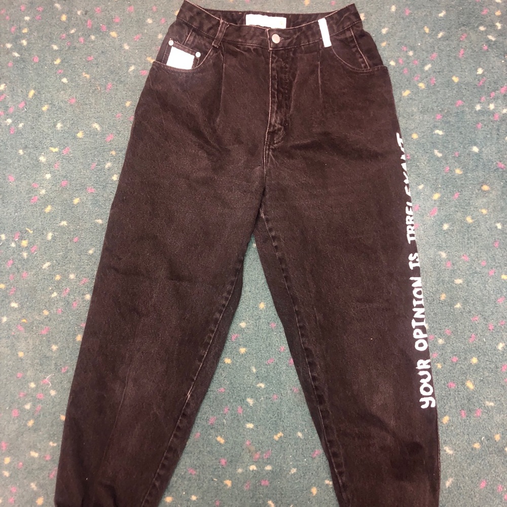 “Because I F*cking hate you” hand-painted jeans
